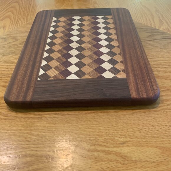 Cutting Board Walnut Sapele Maple Purple Heart Cherry Hardwoods Hand Crafted - Picture 5 of 7